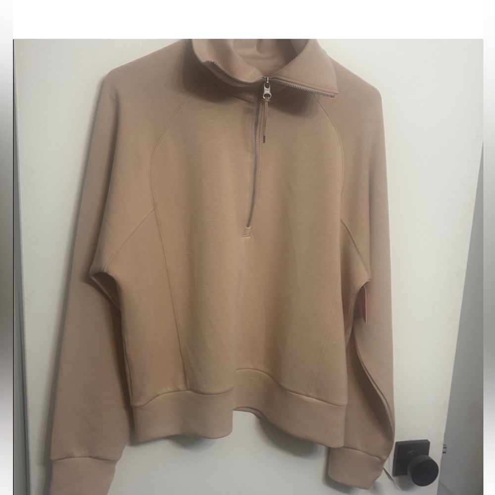 SPANX Tan Quarter-Zip Sweatshirt NWT